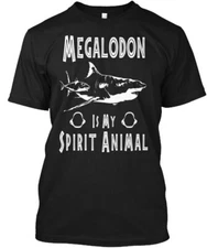 Megalodon Is My Spirit Animal T-Shirt Made in the USA Size S to 5XL