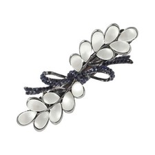 Wisteria Flowers French Barrette Hair Clips for Home Black White 1 Pc