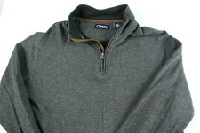 CHAPS RALPH LAUREN MEN'S SIZE XL BLACK GRAY 1/4 ZIP LONG SLEEVE PULLOVER