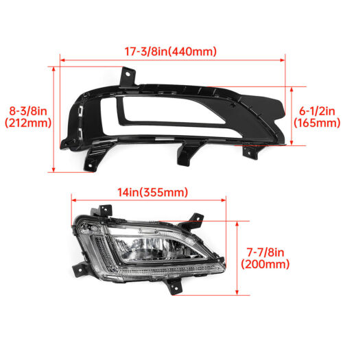 For 2019 2020 2021 Hyundai Tucson LED Fog Lights Front Bumper Lamps with DRL - Picture 2 of 22