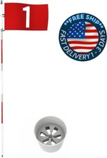 Bandera de golf de 6 pies y taza para patio, desmontables profesionales