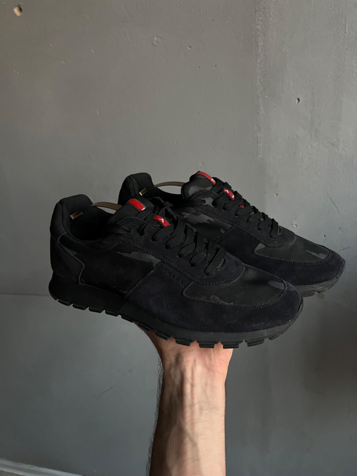 Prada Matchrace Sneakers Camo Camouflage with Red Tab 4E2700