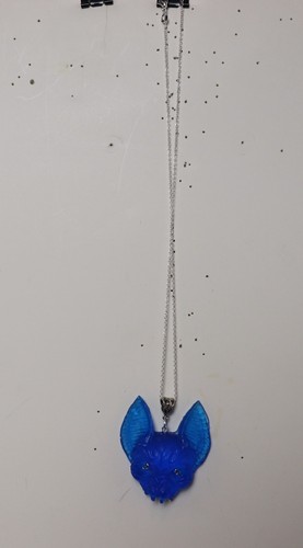 Vampire Bat head necklace hand made from resin 18" necklace 2.5"bat head - 第 34/46 張圖片