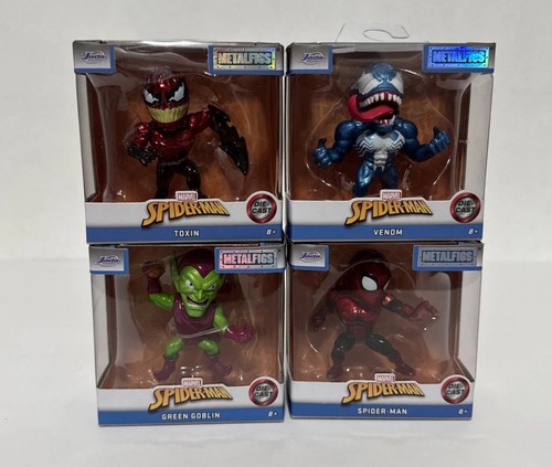 2025 Marvel MetalFigs Set 2.5" Spider-Man Figures Spider-man 2099, Venom, Goblin - Picture 11 of 11