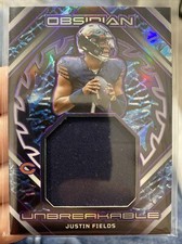 JUSTIN FIELDS 2023 Panini Obsidian Unbreakable Materials Etch #/75 SSP Bears🔥🏈