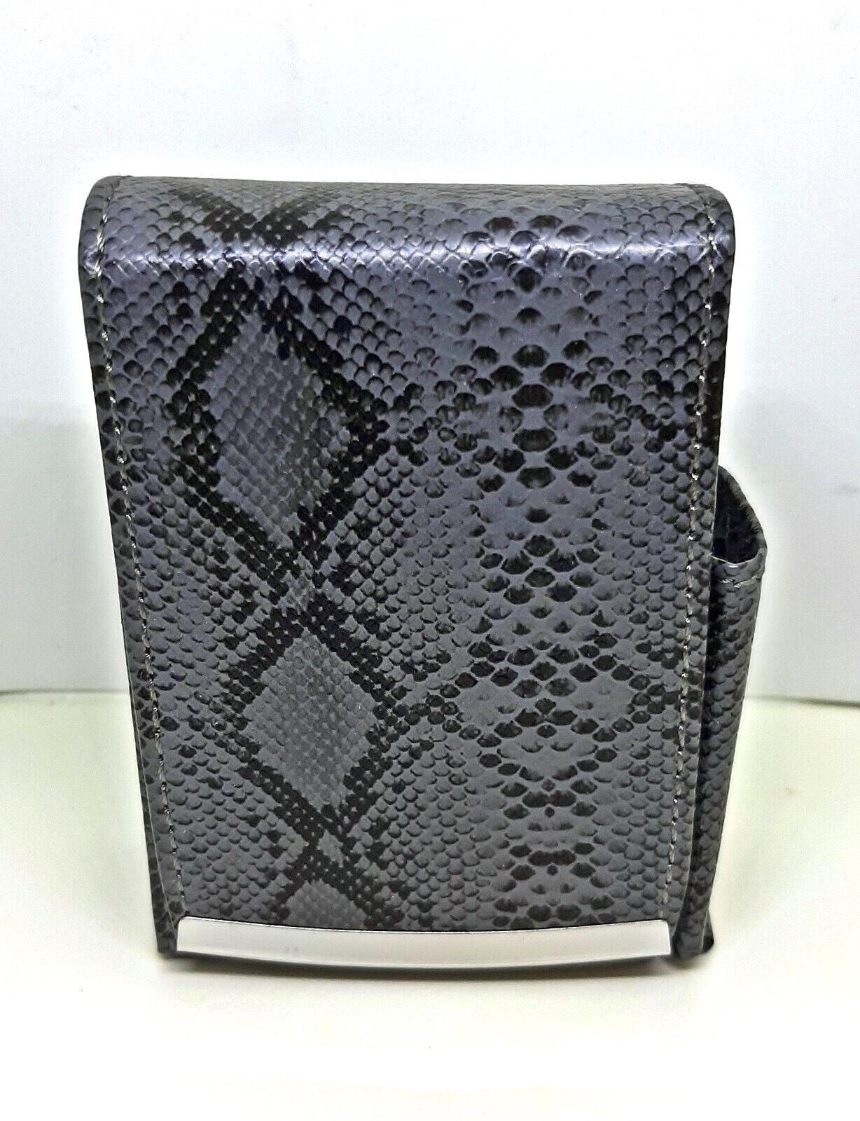 Soporte para paquete de cigarrillos Eclipse estilo serpiente cuero PU envuelto solapa completa tamaño king