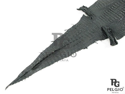 PELGIO Genuine Crocodile Caiman Skin Leather Soft Hide Pelt Black Grade A - Picture 3 of 4
