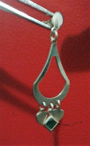 Pendientes de plata de ley con esmeralda natural - Imagen 7 de 9