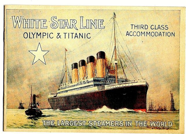 Titanic Information Booklet London New York Voyage Antique History Drawing 1912