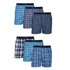 3 or 6 Hanes Mens Tagless Boxer With Exposed Waistband Multi-Packs Small-3X