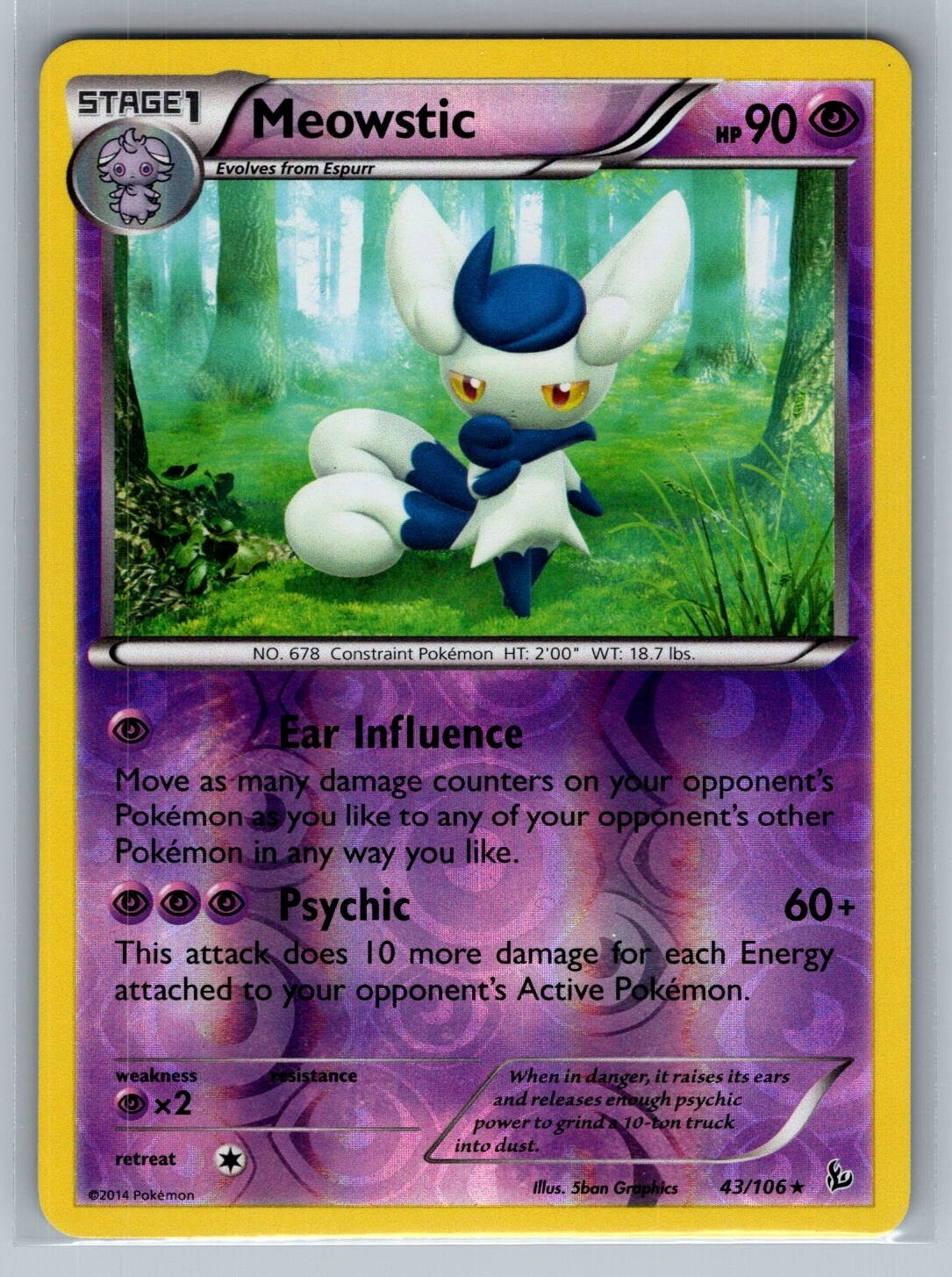 Meowstic #43/106 Reverse Holo Flashfire NM