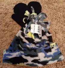 Toddler Camo Hat And Black Mitten Set Osfm Fleece Hat And Mitten Set