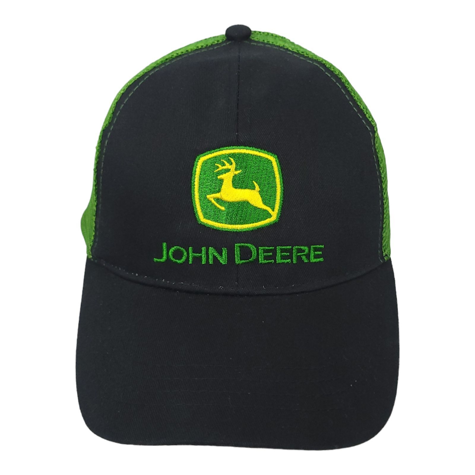 John Deere Mesh Patch Logo Strapback Cap Trucker … - image 1