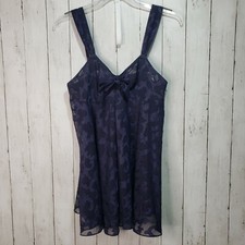 Vintage Gold Label Victoria's Secret Dark Purple Baby Doll Chemise Nightie Size