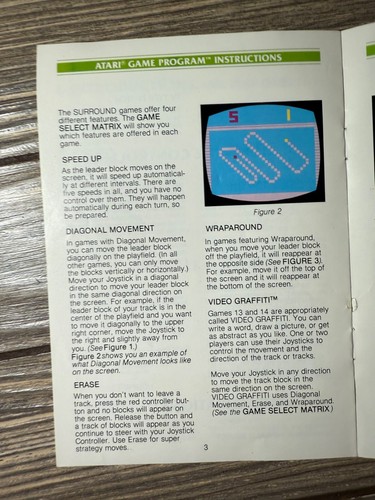 Atari Surround Game Program Instructions Manual - Picture 4 of 4