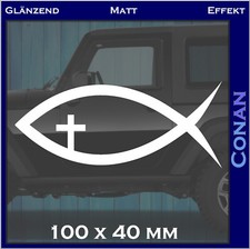 2x Jesus Aufkleber Fisch Symbol Christlich Auto Autoaufkleber Sticker 3