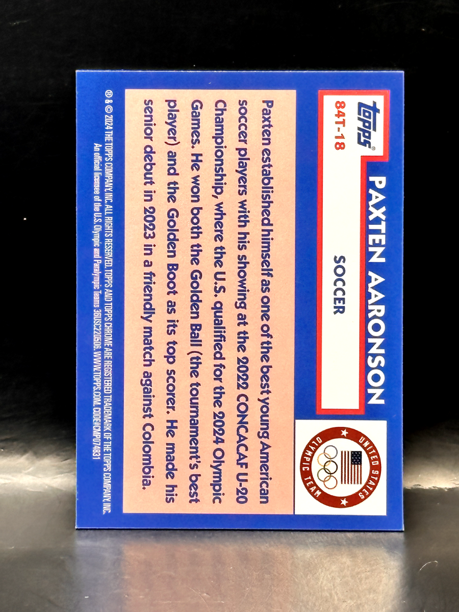 2024 Topps Chrome US Olympics 1984 Topps #84T-18 Paxten