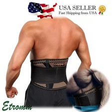 Fitness Copper Lumbar Waist Support Brace Belt Lower Back Pain Relief Gym Indoor