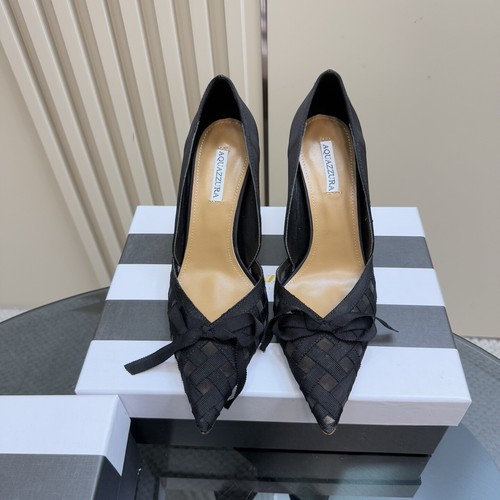 Schleife Mesh Stitching High Heels Sandalen - Bild 19 von 22