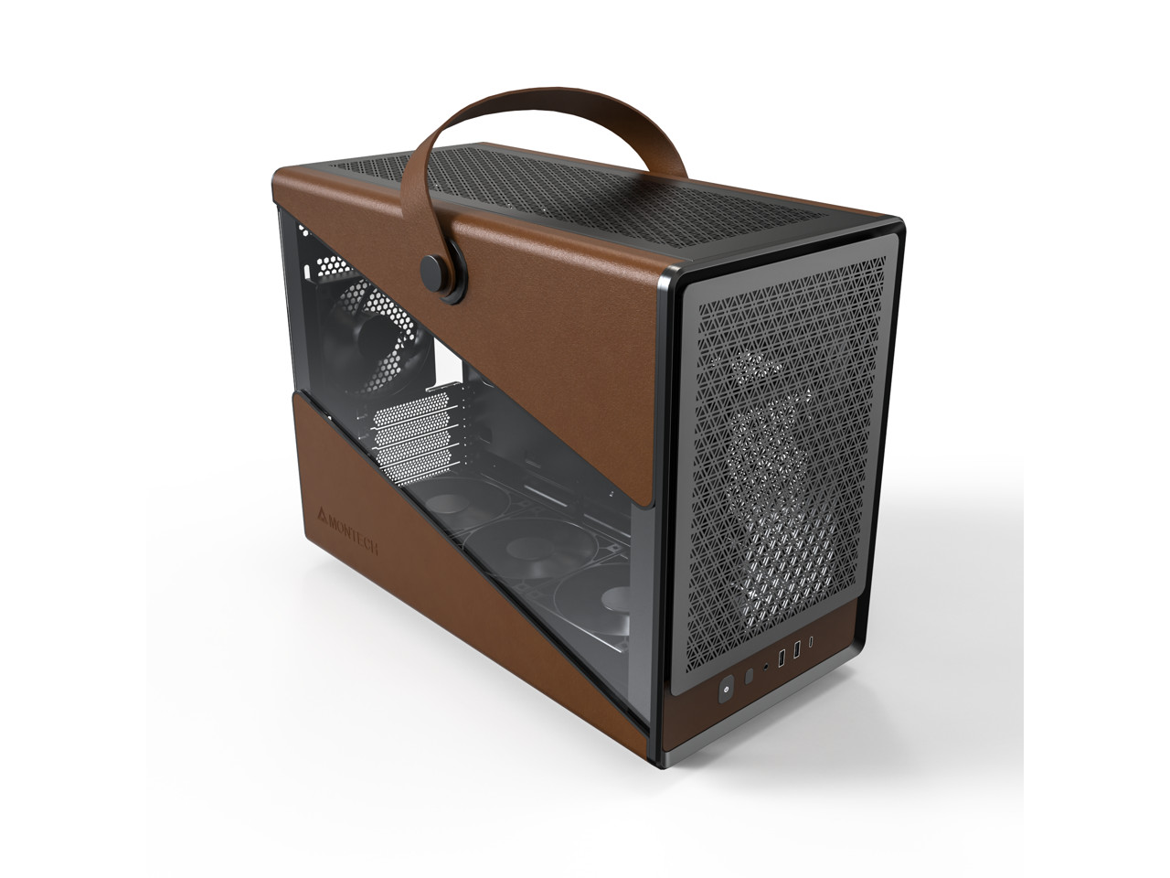 Montech Heritage Black Черная сталь Кожа Закаленное стекло Micro ATXMini ITX 15190₽