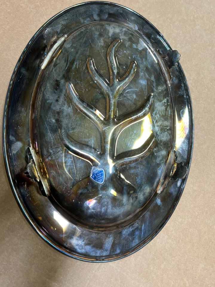 F.B. Большой винтажный сервировочный поднос Rogers Silver Co. 1883 - Изображение 2 из 4