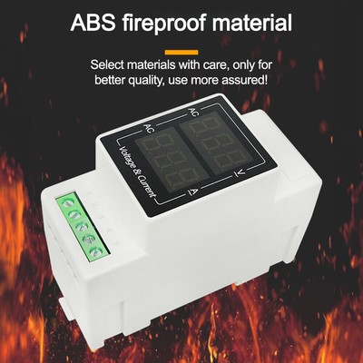 DIN Rail LED Digital Voltage Current Meter Dual Display AC380V Single-phase 220V