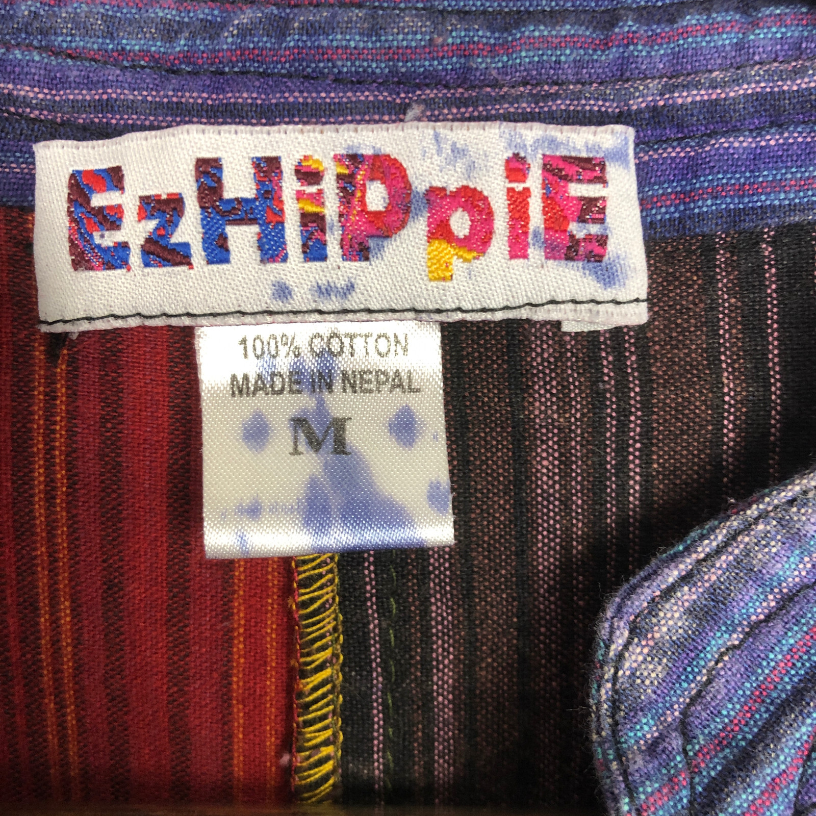 Nepal Patchwork Multicolor Chambray Long Sleeve S… - image 8