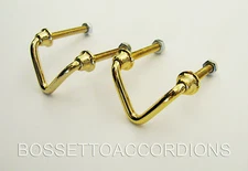 Accordion Gold Shoulder Strap Brackets Clasp V Style Gurtbefestigung SET OF 2