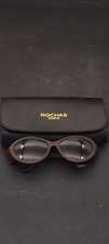 Vintage Rochas Paris Sunglasses Y2K Oval Brown Gold Detail Designer France Rare