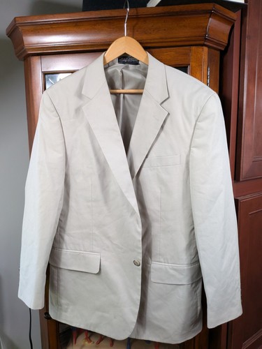 SPRING/SUMMER Haspel Men's Beige Gray Blazer 42R $595 - Picture 2 of 12