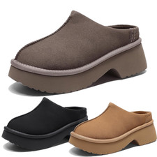 Women Slip On Memory Foam Slippers Shoes Lightweight Faux Suede Mule Shoes