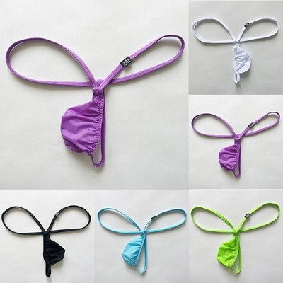 Herren Niedrige Taille Unterwäsche Tangas G String Ausbuchtung Beutel Polyamid