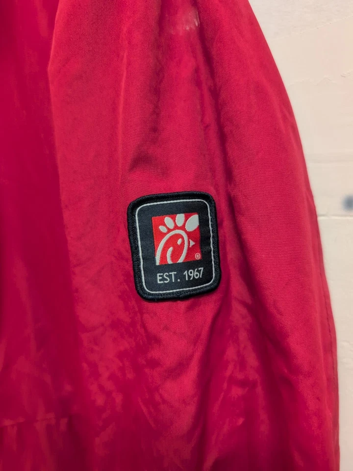 Chic-Fil-A Team Jacket Sz M Red Waterproof Breathable Hooded Employee Jacket - Image 4 of 4