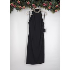 Mac Duggal Ieena 26682 Black Halter Black Dress Size 6 NWT