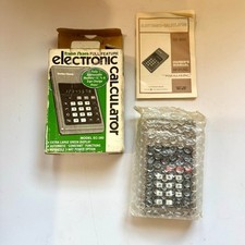 VTG 70s Radio Shack LED Calculator EC-380 with Box, Manual: Works 65-616 Math