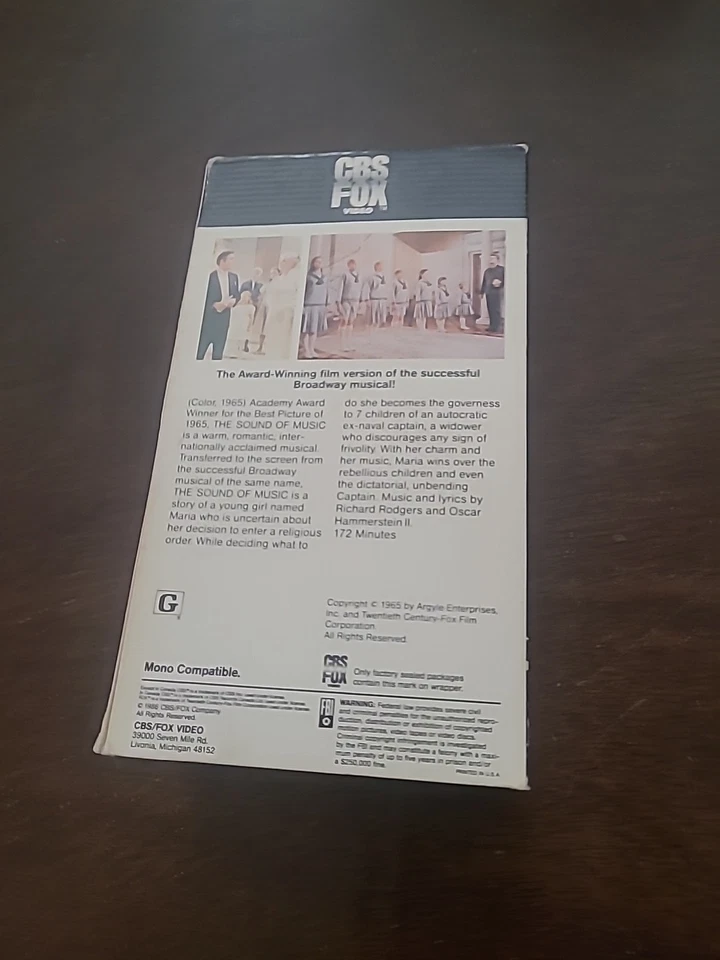 The Sound of Music (VHS, 1986, 2-Tape Set) CBS Fox - Image 3 of 4