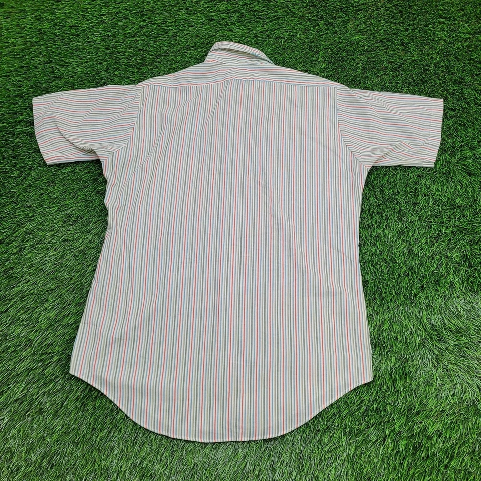 Vintage 80s Van-Heusen Disco Colorful Shirt S/M 20x31 Rainbow - Image 2 of 4