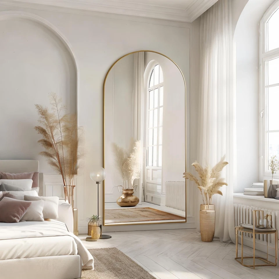 Espejo Arqueado Largo Completo, Espejo de Piso Grande 78"x38" con Soporte, Gran Tamaño F... Foto 2 de 4