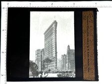 Antique Magic Lantern Glass Photo Slide Flatiron Building New York NYC