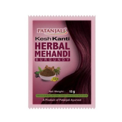 Pack of 30 Patanjali Kesh kanti Herbal Mehandi Burgundy 15g |Fast Ship Worldwide
