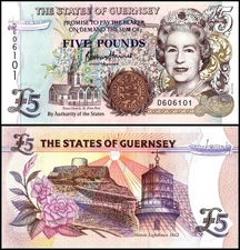 Guernsey 5 Pounds, 1996-2023 ND, P-56d, UNC