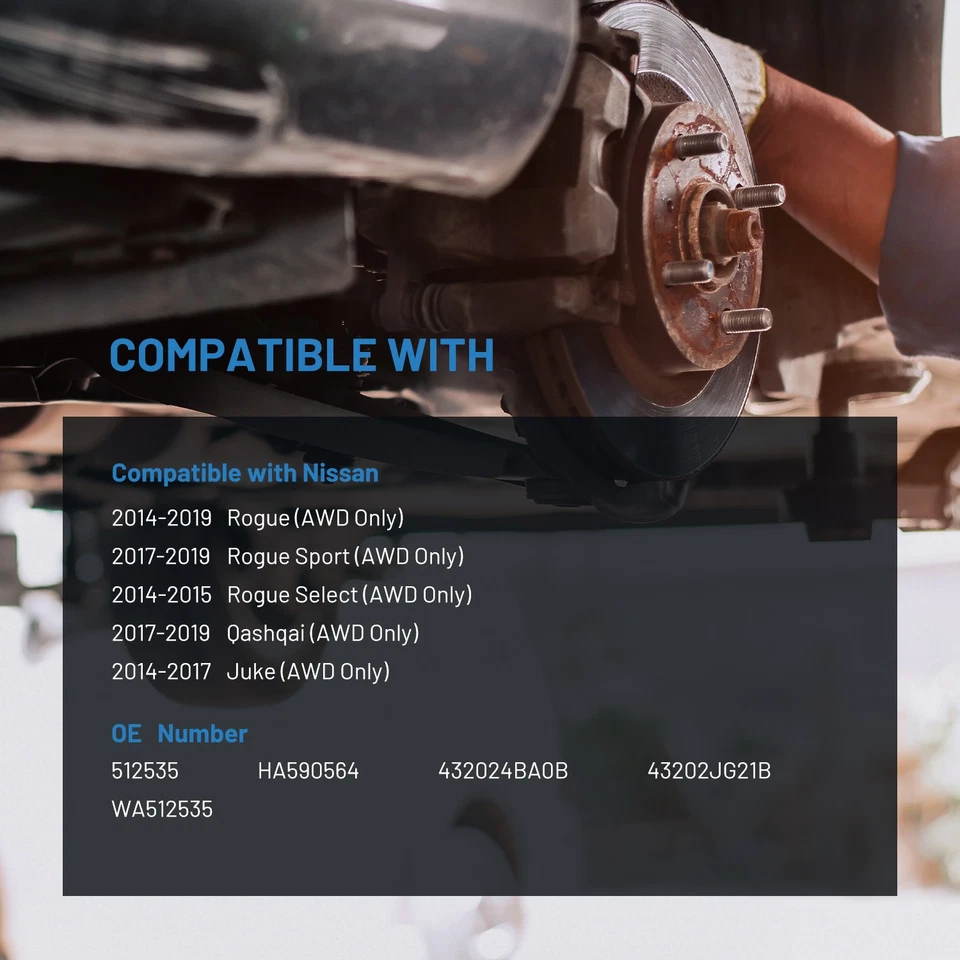 2x Cojinete de rueda trasera y buje para Nissan Rogue 2014-2019 2017-2022 Rogue Sport AWD Foto 2 de 4