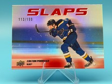 Colton Parayko 2025-26 Upper Deck Series 2 #SL-15 Slaps Red 113/199 Blues