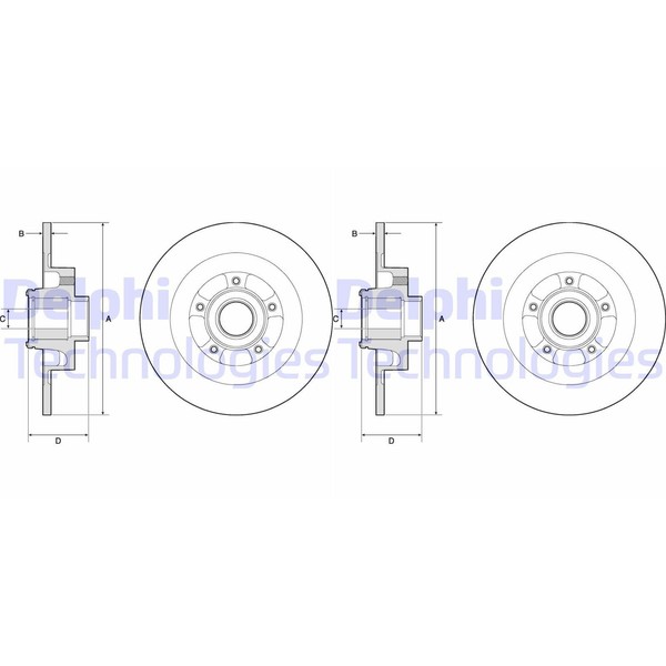 2X Delphi Bremsscheiben 290Mm Voll Hinten Passend FÜR Renault Grand Megane |-image