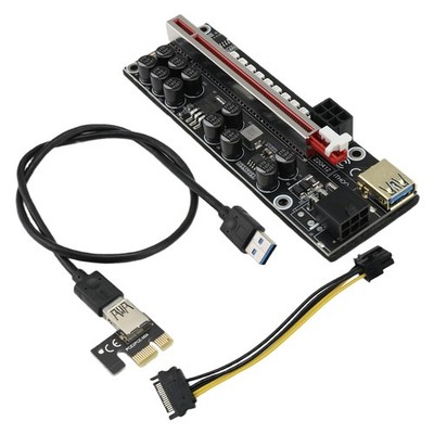 V014-MAX PCI-E Riser-Karte USB 3.0-Kabel PCI Express 1X auf 16X Extender PC1208