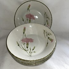 Set of 6 Midwinter Stonehenge Carnation Cereal Soup Bowls 16.5cm