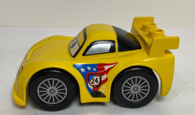 Lego Duplo JEFF GORVETTE Yellow Corvette Car Race Day #6133