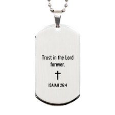 Isaiah 26 4 Dog Tag Necklaces - Isaiah 26:4 Necklace for Men