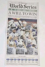 LA Dodgers 2025 World  Series  CHAMPIONS  Los Angeles Times 11/3/25 Newspaper