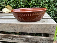 VTG Genuine Oven Serve Ware Brown 6x 4 Oval Baking Dish USA Fall Decor